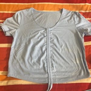 Drawstring front crop top